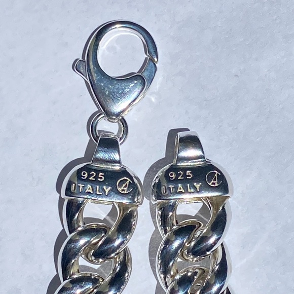 Arte d'Argento 925 sterling silver bold curb link bracelet⛓ - Picture 14 of 17